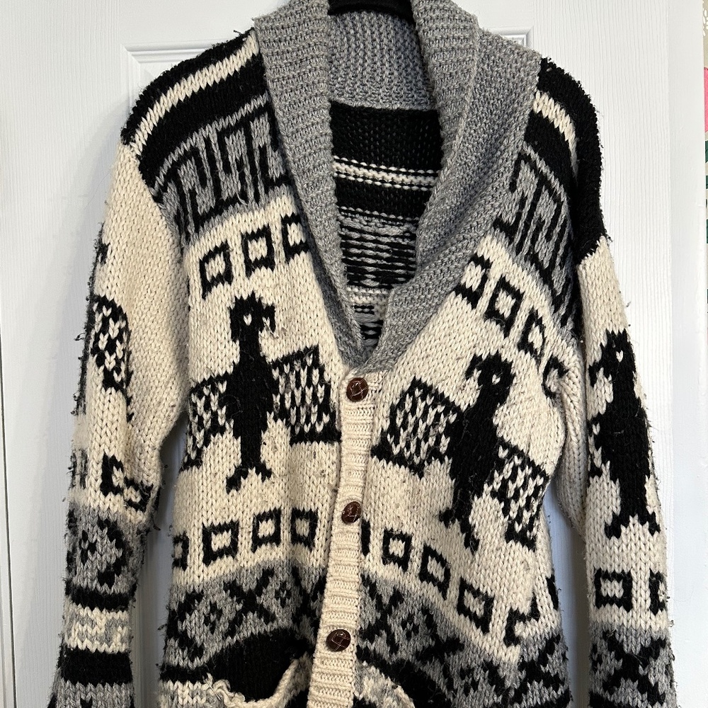 Vintage cowichan thunderbird sweater